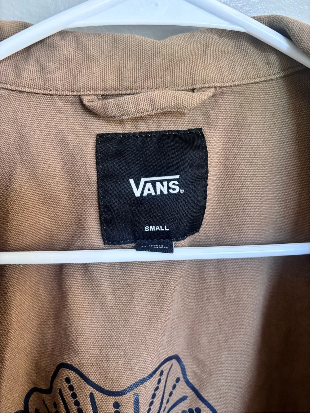 Vans Men’s Brown Canvas Shirt Jacket with Floral Liner